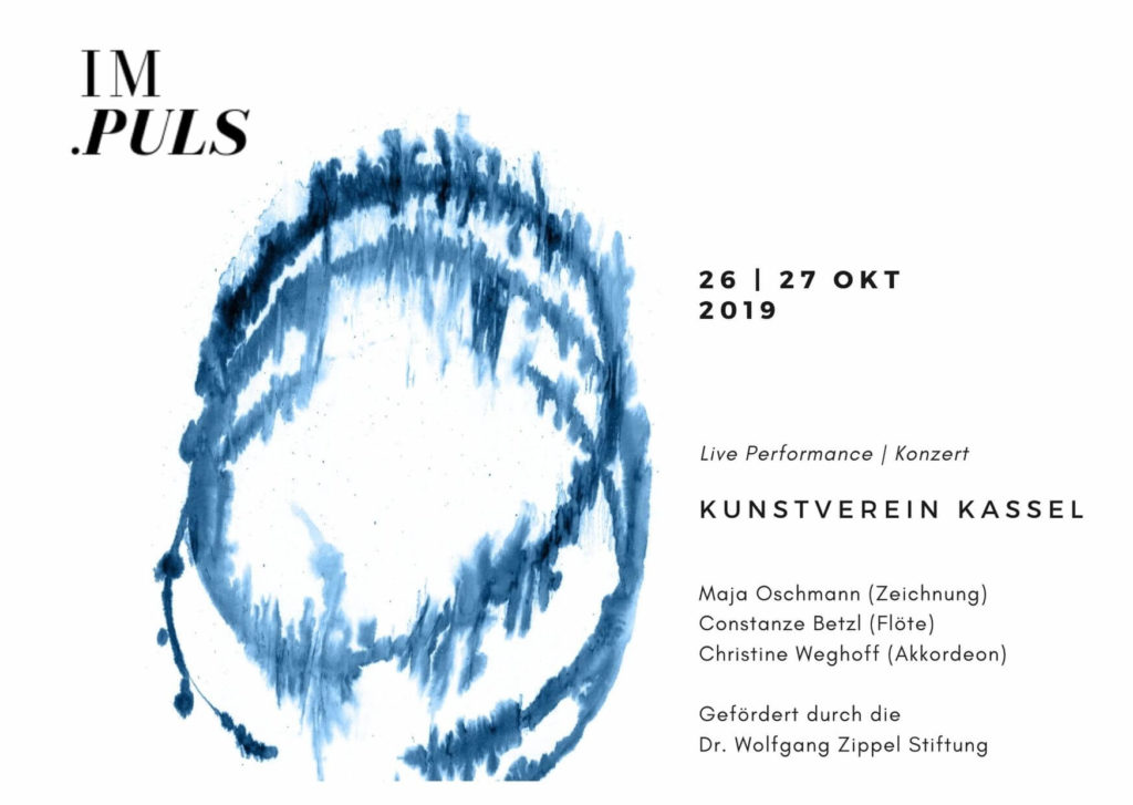 Im.Puls - Live Performance - Konzert - Kasseler Kunstverein - Transfer Zeichnung Musik - Flyer - copyright Maja Oschmann